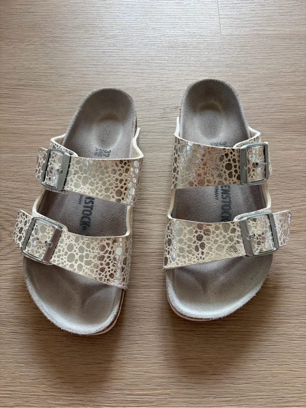 Birkenstock Arizona Metallic Stones Sandals Size 37
